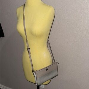 Tory Burch Elegant Gray & Taupe Crossbody Bag